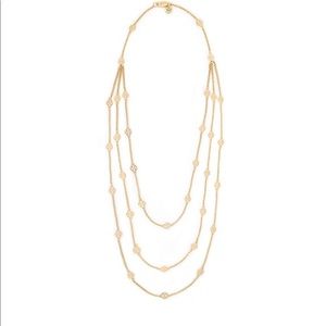 Tory Burch Multi Strand Logo Chain Necklace